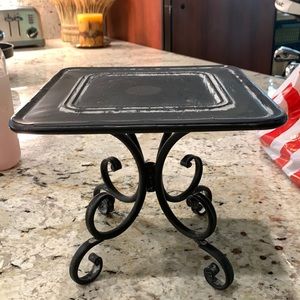 Distressed Black Decor Stand